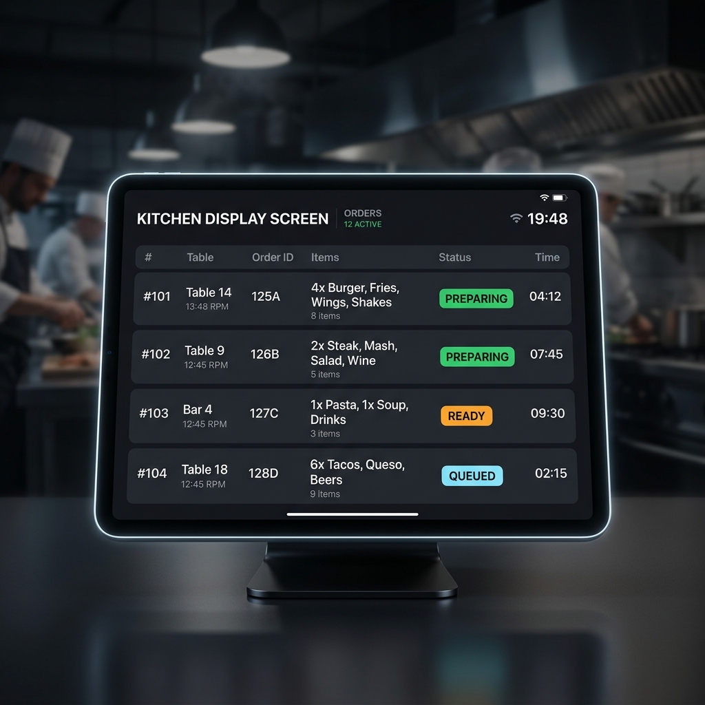 Kitchen KDS Mockup